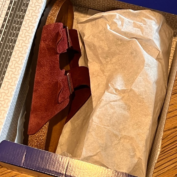 New Birkenstock Arizona Zinfandel Suede Leather Sandals 41 - Picture 4 of 5